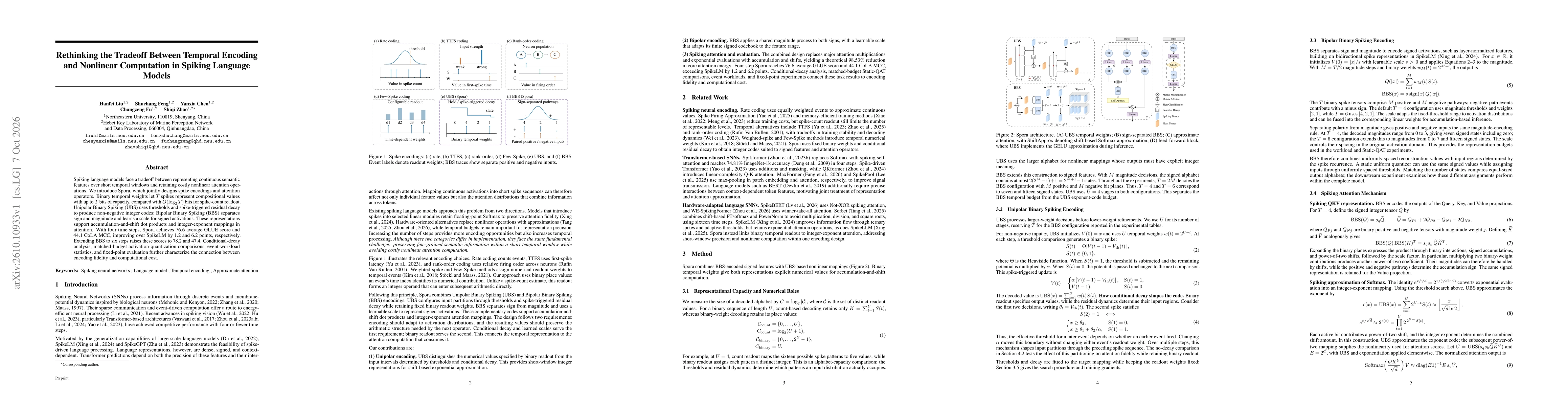 Thumbnail for Rethinking the Tradeoff Between Temporal Encoding and Nonlinear Computation in Spiking Language Models