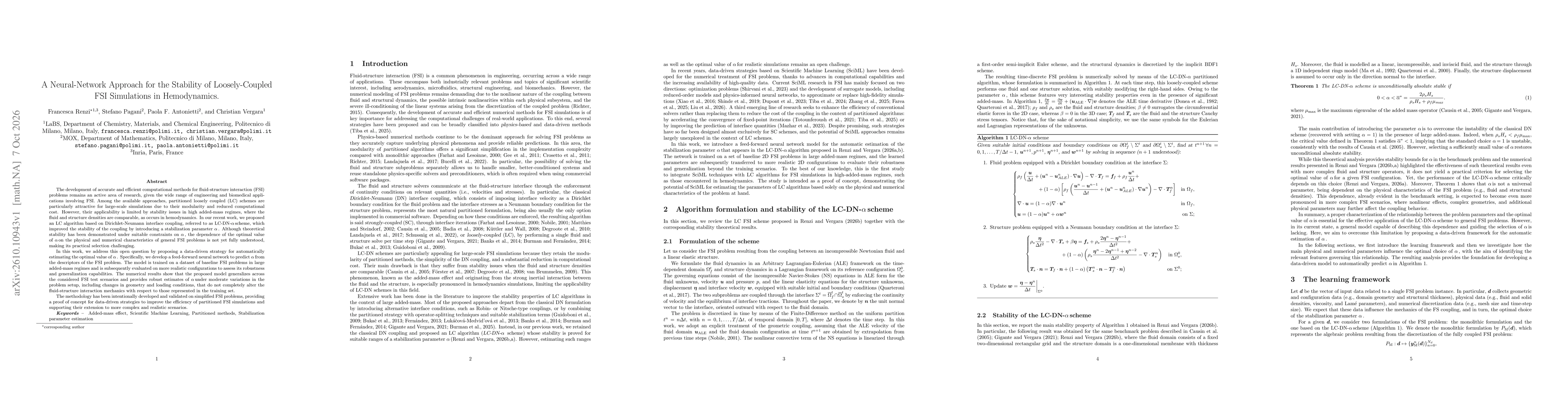 Thumbnail for A Neural-Network Approach for the Stability of Loosely-Coupled FSI Simulations in Hemodynamics