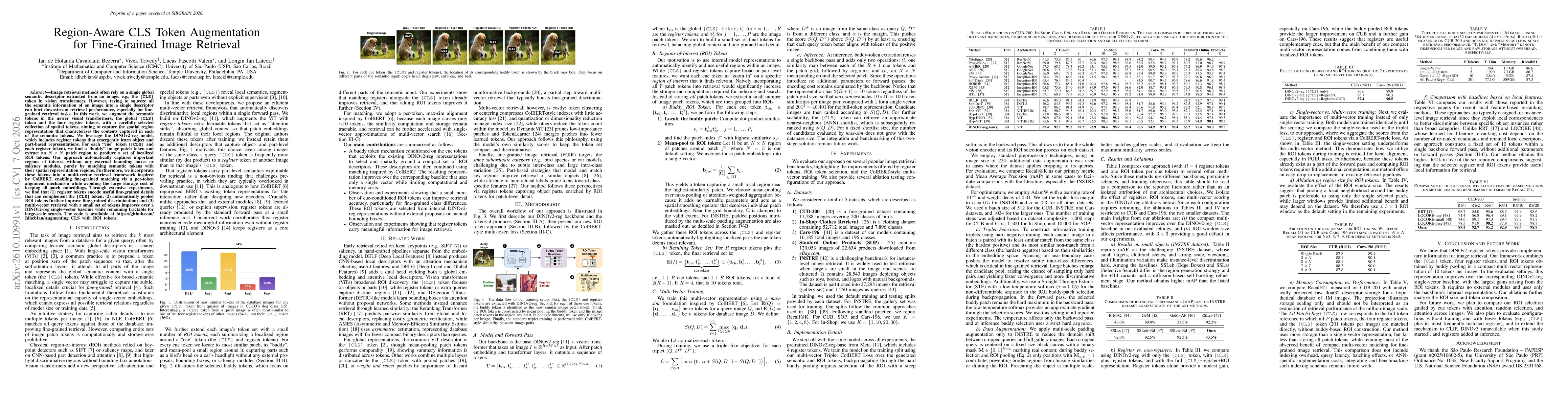 Thumbnail for Region-Aware CLS Token Augmentation for Fine-Grained Image Retrieval