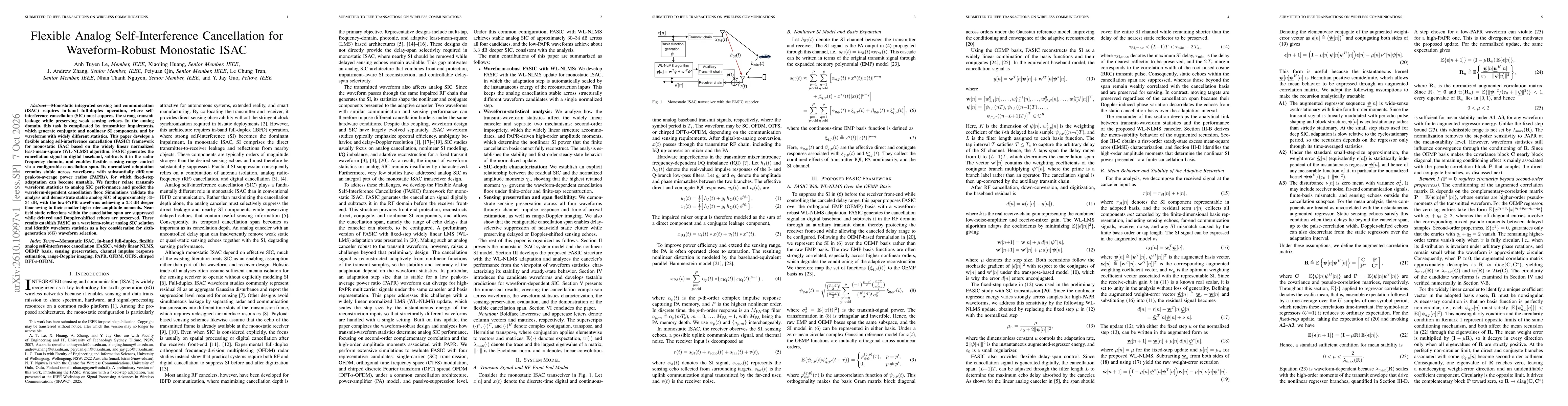 Thumbnail for Flexible Analog Self-Interference Cancellation for Waveform-Robust Monostatic ISAC