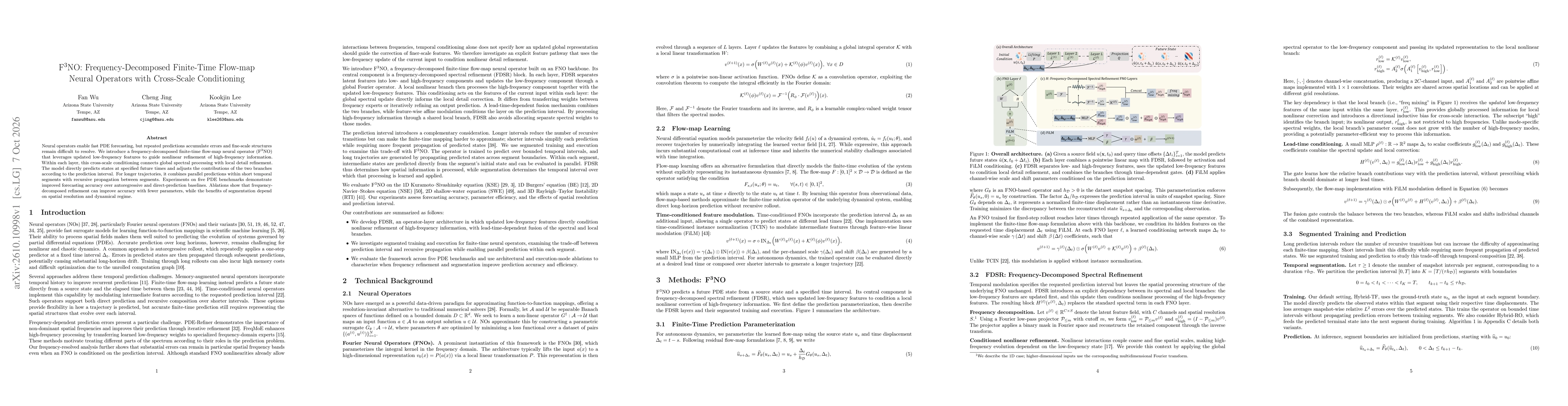 Thumbnail for F$^3$NO: Frequency-Decomposed Finite-Time Flow-map Neural Operators with Cross-Scale Conditioning