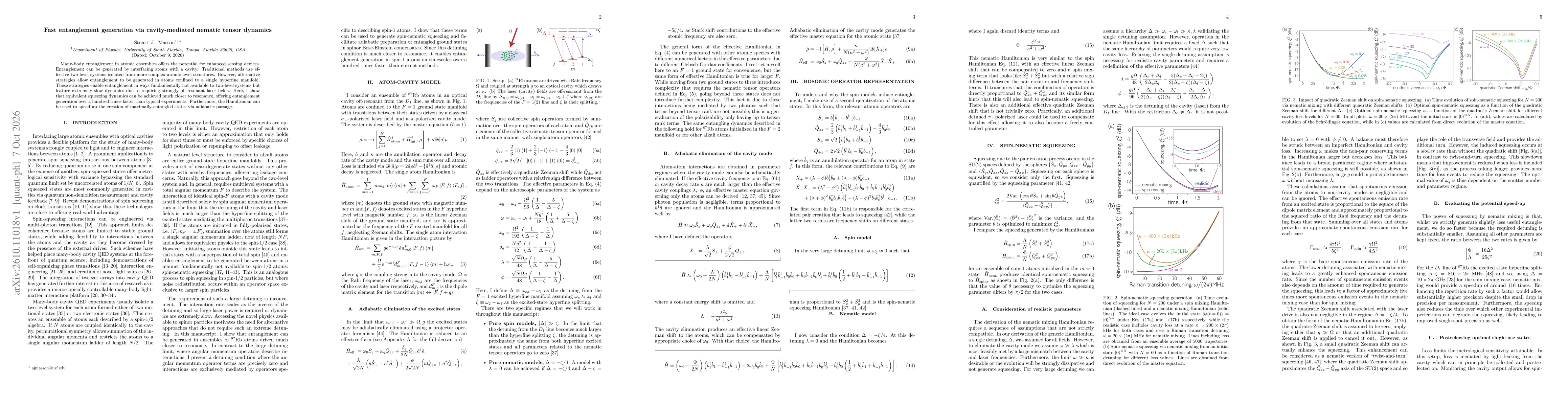 Thumbnail for Fast entanglement generation via cavity-mediated nematic tensor dynamics