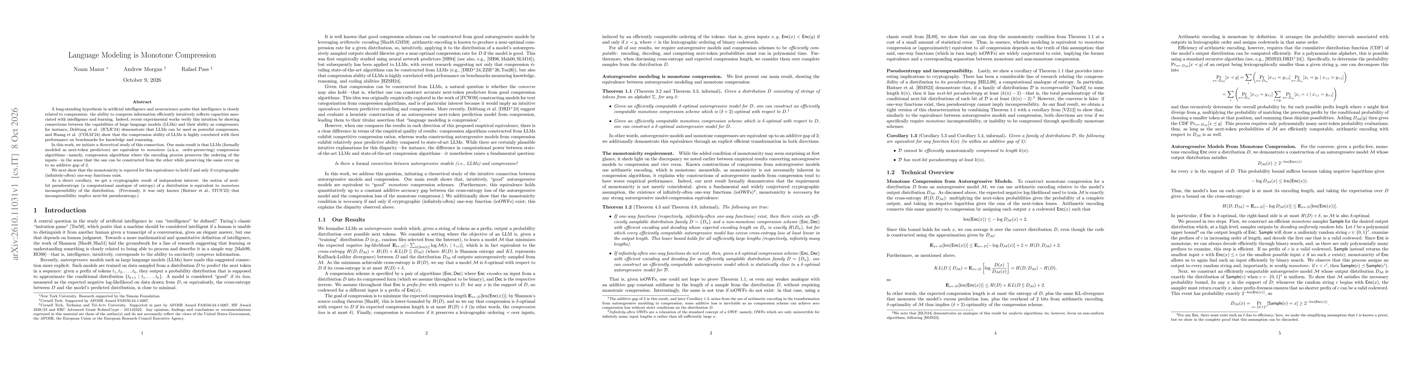 Thumbnail for Language Modeling is Monotone Compression