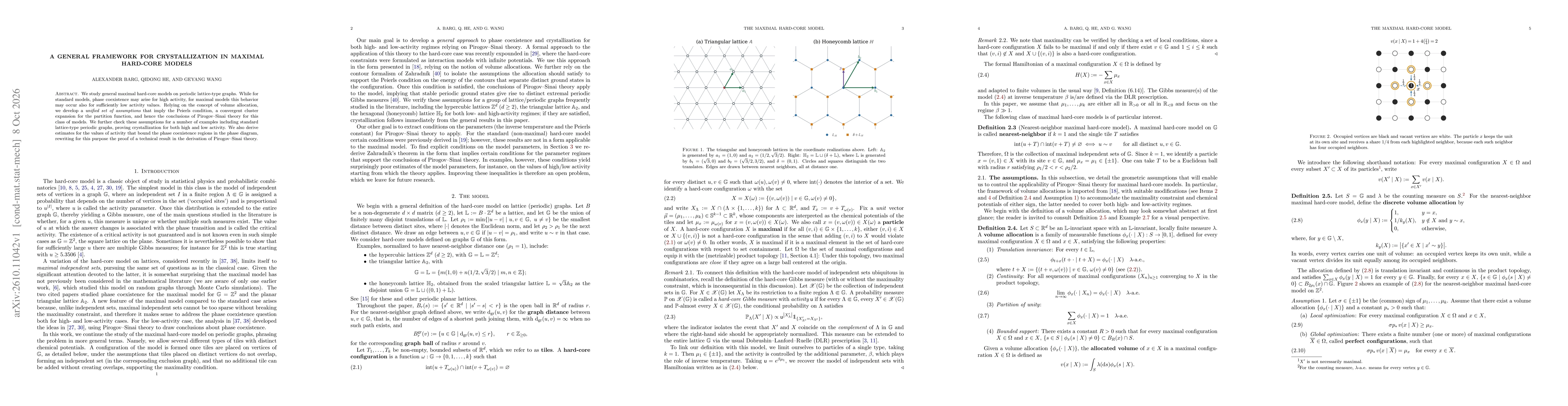 Thumbnail for A general framework for crystallization in maximal hard-core models