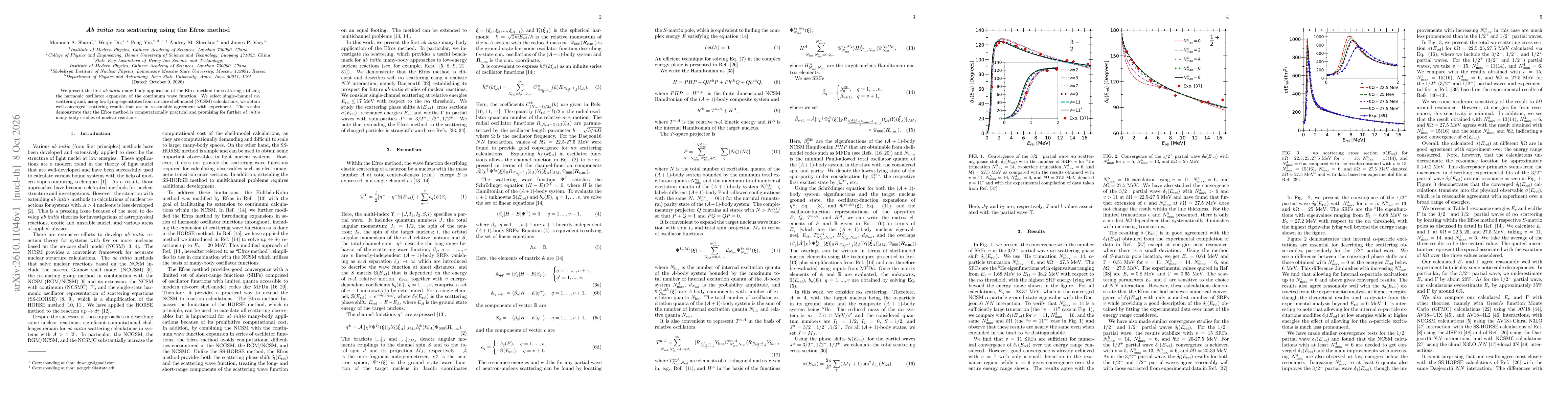 Thumbnail for $\boldsymbol{\textit{Ab initio}}$ $nα$ scattering using the Efros method