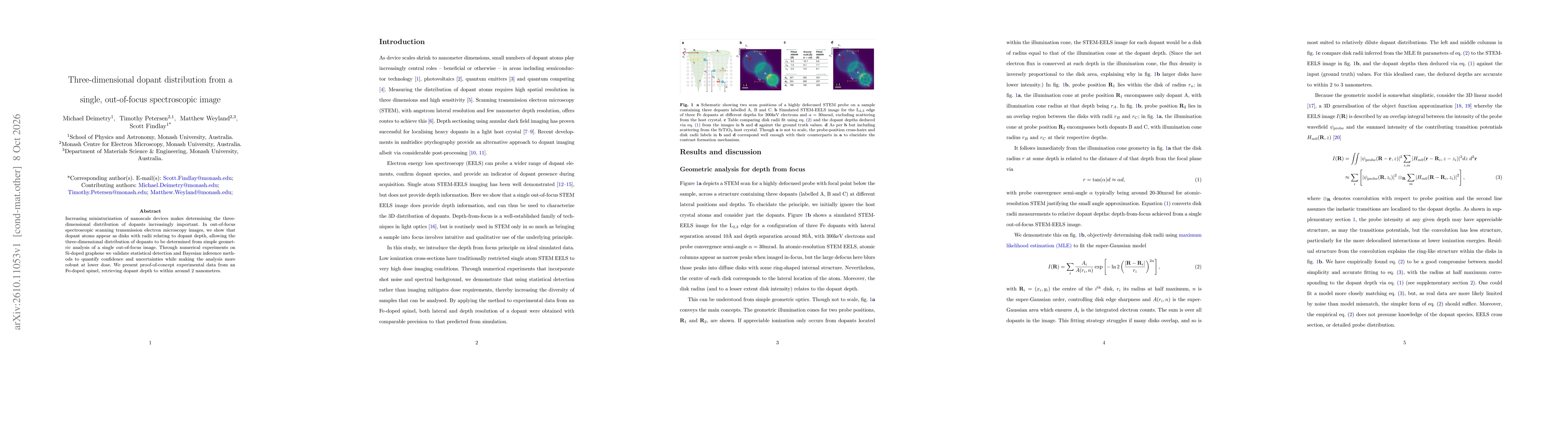 Thumbnail for Three-dimensional dopant distribution from a single, out-of-focus spectroscopic image