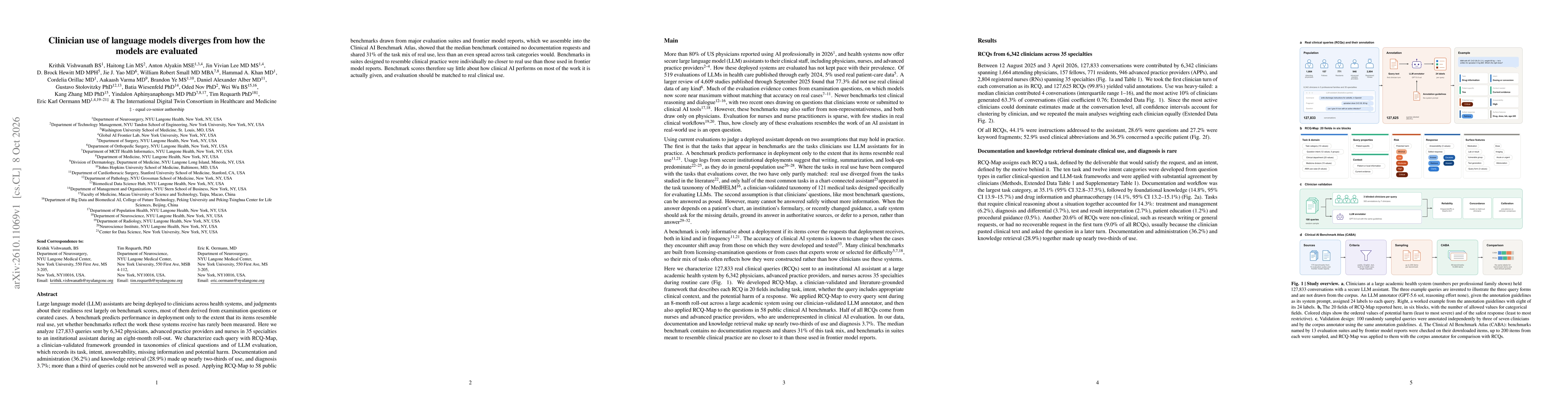 Thumbnail for Clinician use of language models diverges from how the models are evaluated