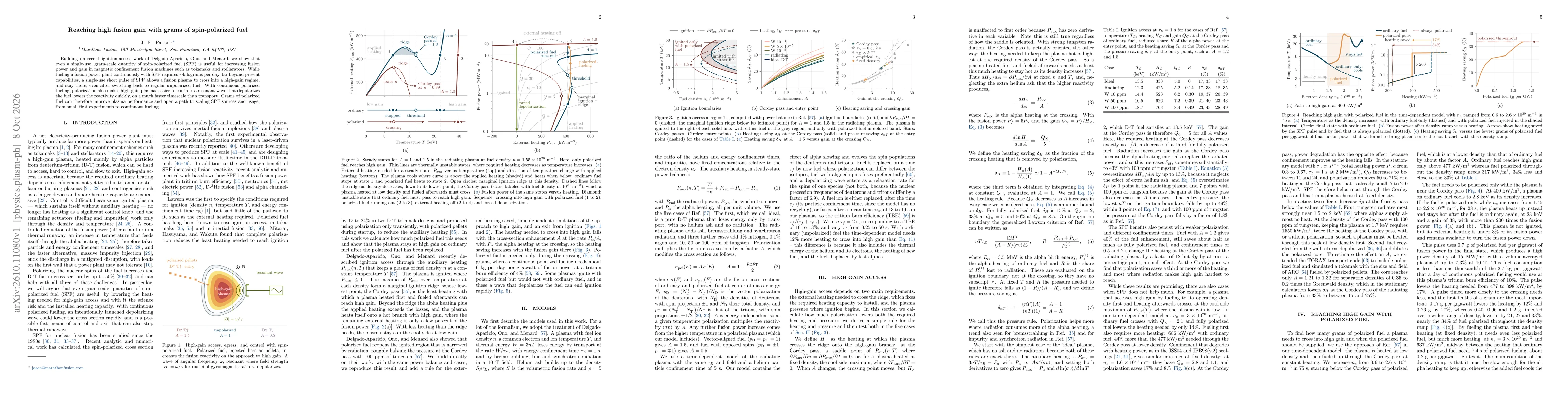 Thumbnail for Reaching high fusion gain with grams of spin-polarized fuel