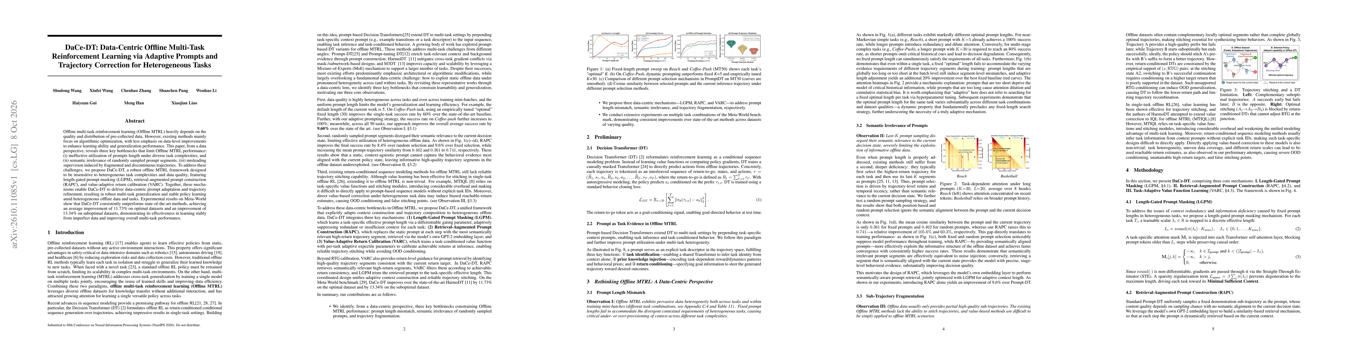 Thumbnail for DaCe-DT: Data-Centric Offline Multi-Task Reinforcement Learning via Adaptive Prompts and Trajectory Correction for Heterogeneous Tasks