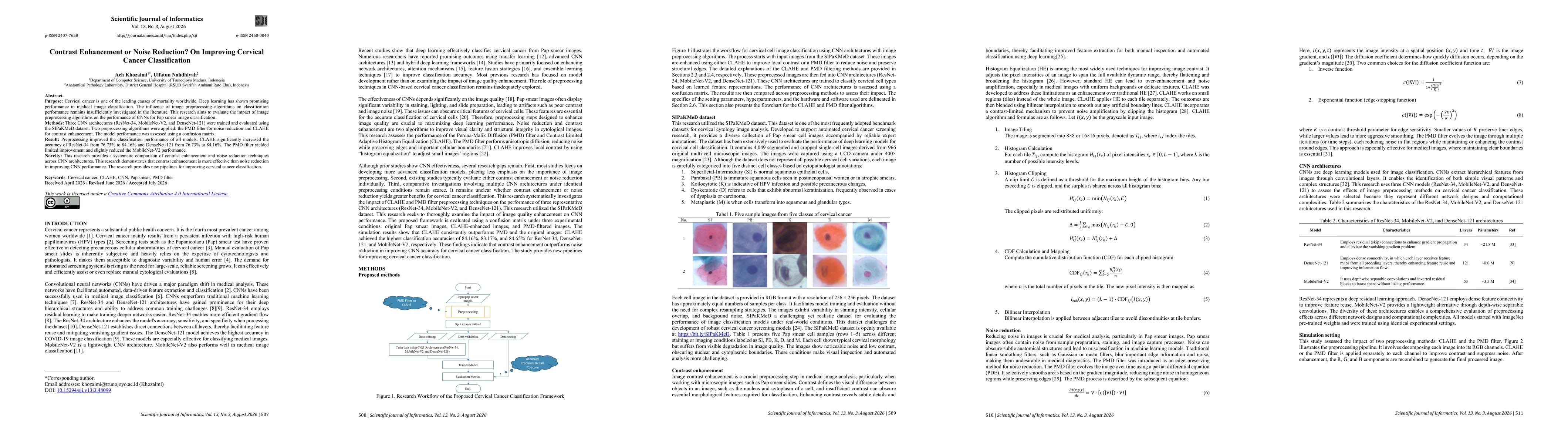 Thumbnail for Contrast Enhancement or Noise Reduction? On Improving Cervical Cancer Classification