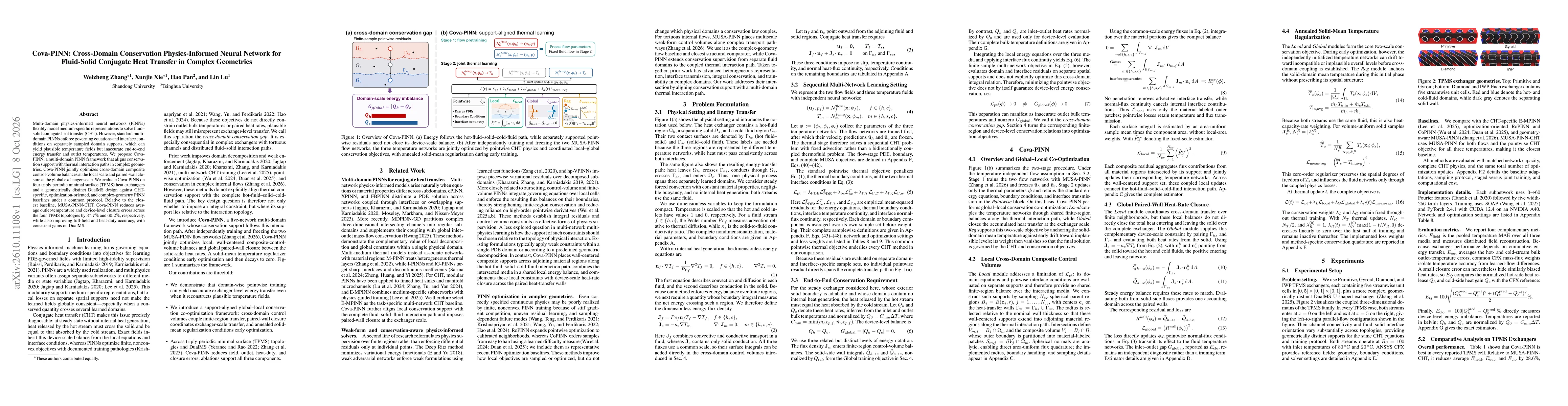 Thumbnail for Cova-PINN: Cross-Domain Conservation Physics-Informed Neural Network for Fluid-Solid Conjugate Heat Transfer in Complex Geometries