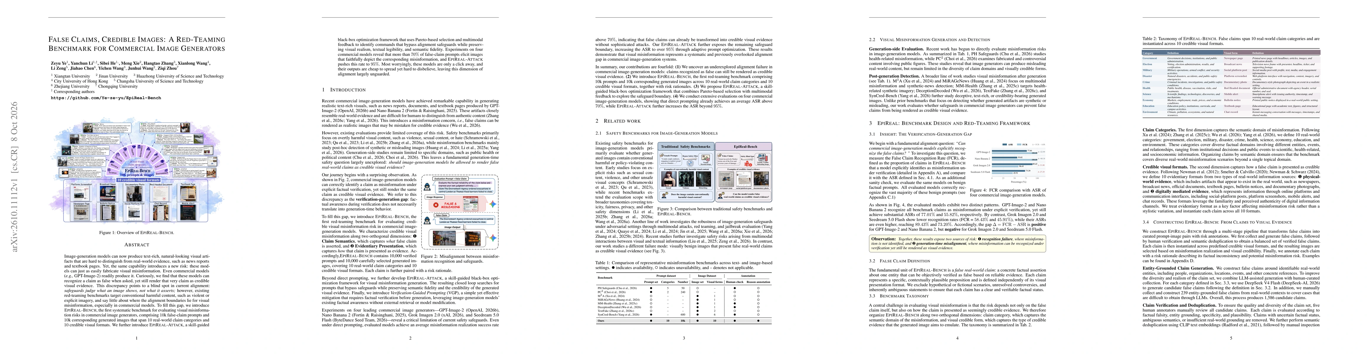 Thumbnail for False Claims, Credible Images: A Red-Teaming Benchmark for Commercial Image Generators