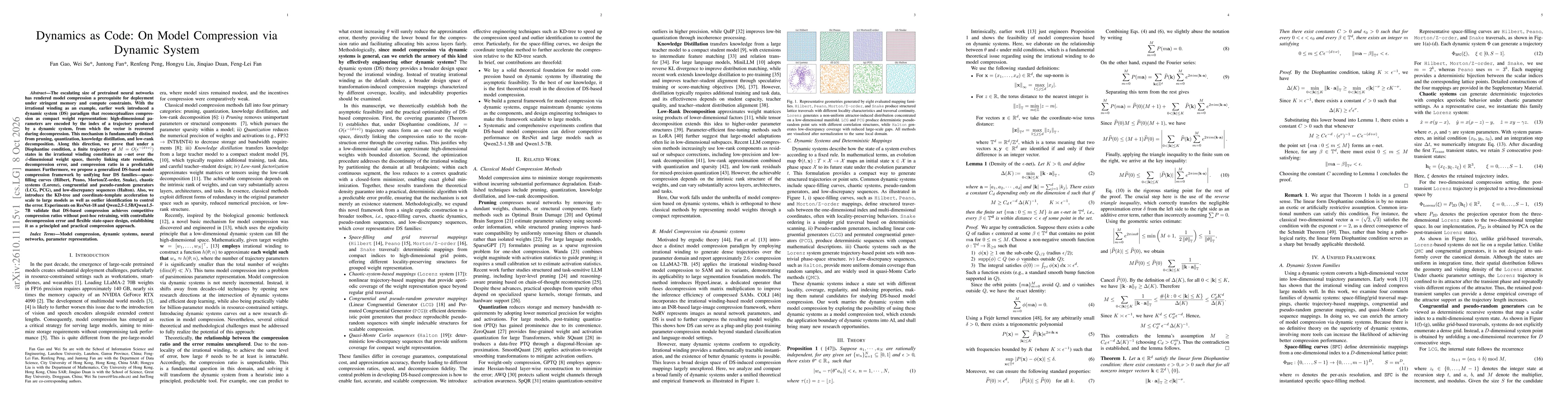 Thumbnail for Dynamics as Code: On Model Compression via Dynamic System