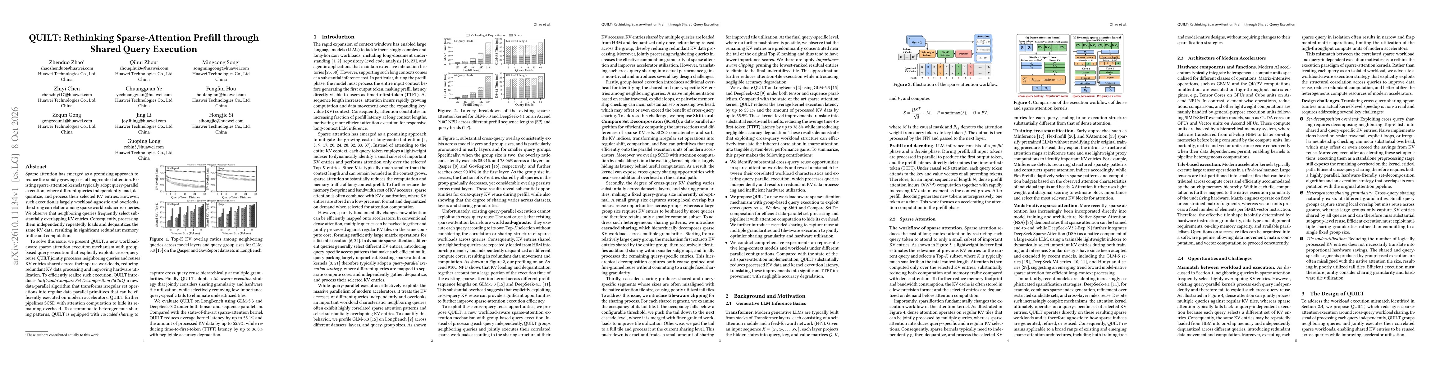 Thumbnail for QUILT: Rethinking Sparse-Attention Prefill through Shared Query Execution