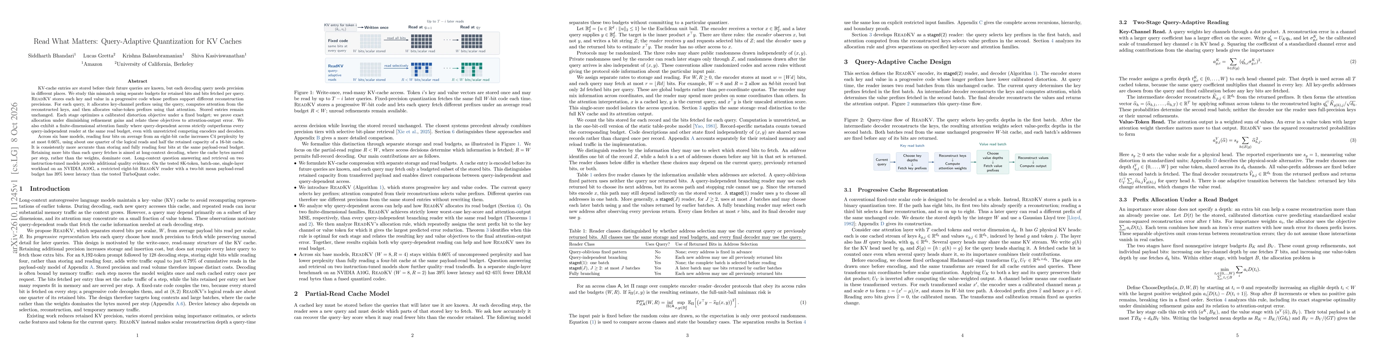 Thumbnail for Read What Matters: Query-Adaptive Quantization for KV Caches