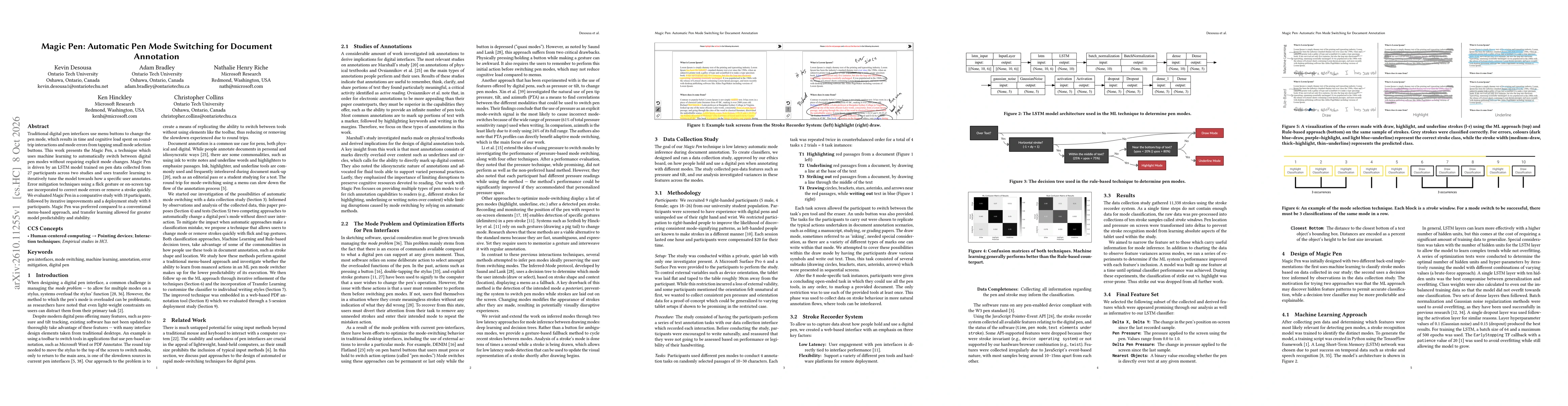 Thumbnail for Magic Pen: Automatic Pen Mode Switching for Document Annotation
