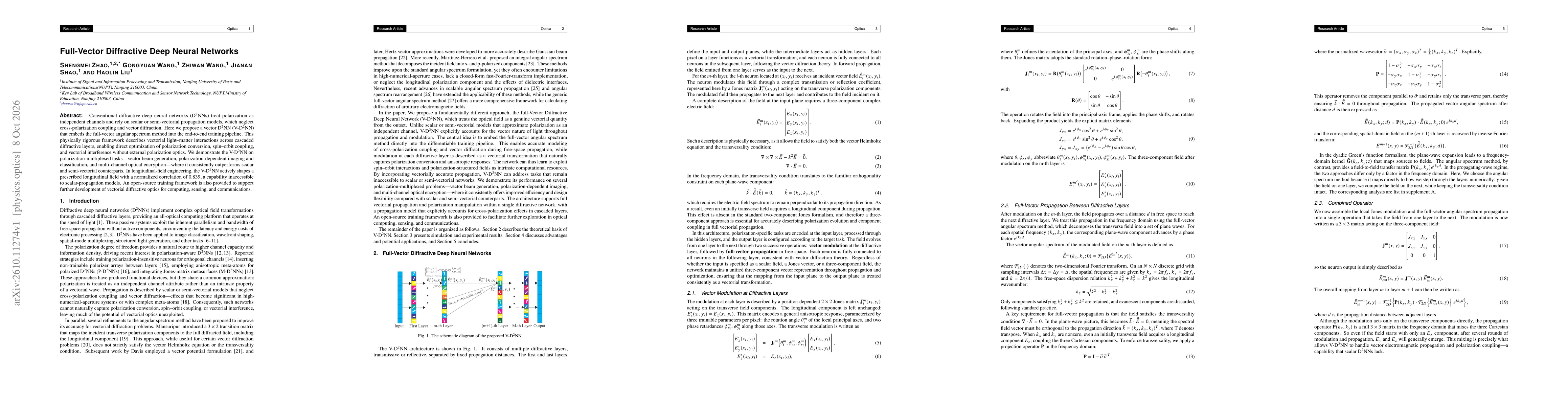 Thumbnail for Full-Vector Diffractive Deep Neural Networks