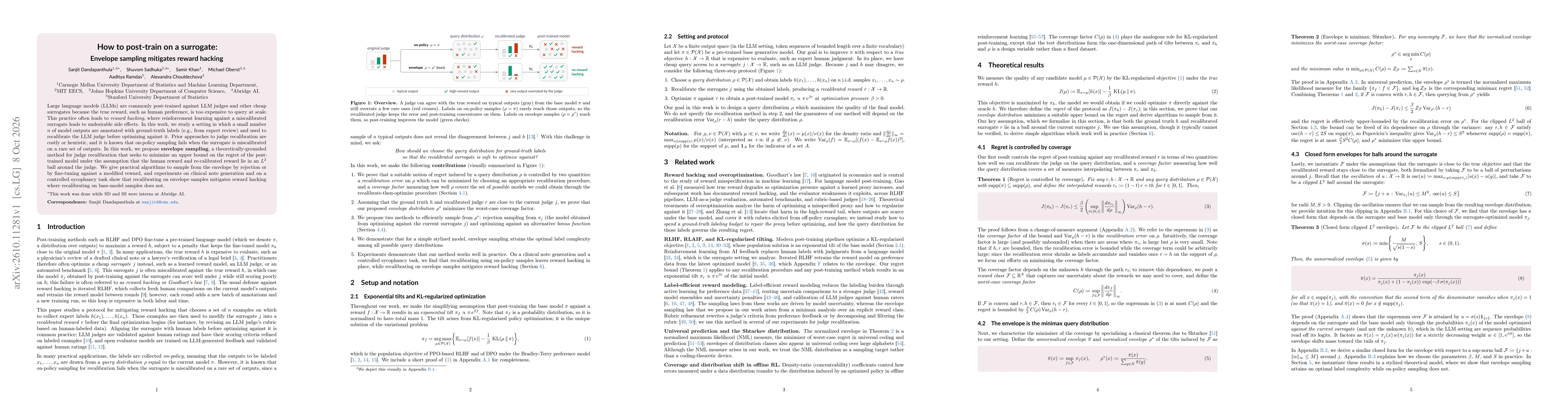 Thumbnail for How to post-train on a surrogate: Envelope sampling mitigates reward hacking