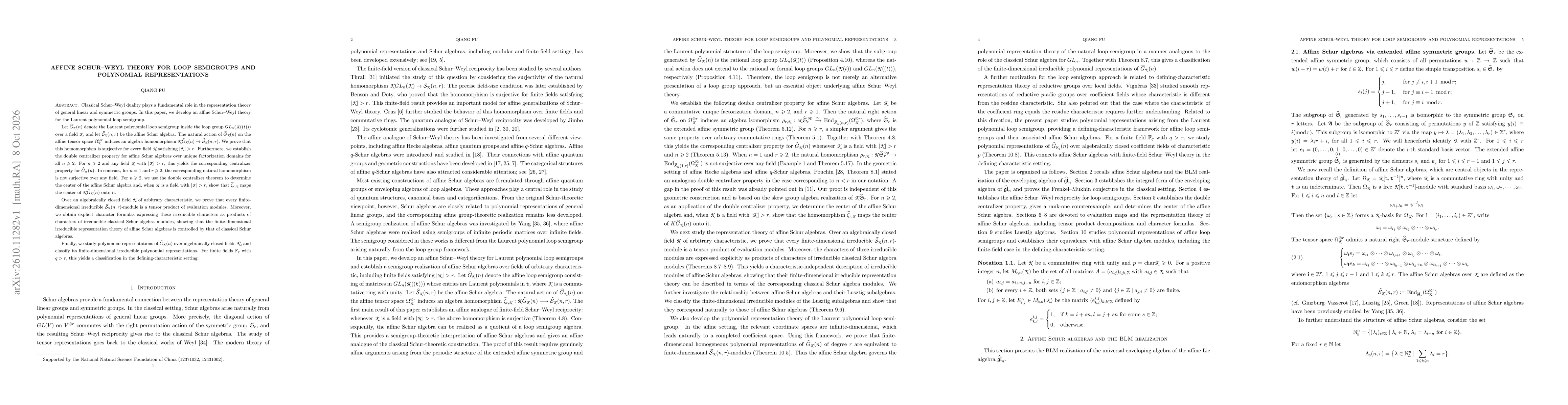 Thumbnail for Affine Schur--Weyl theory for loop Semigroups and polynomial representations