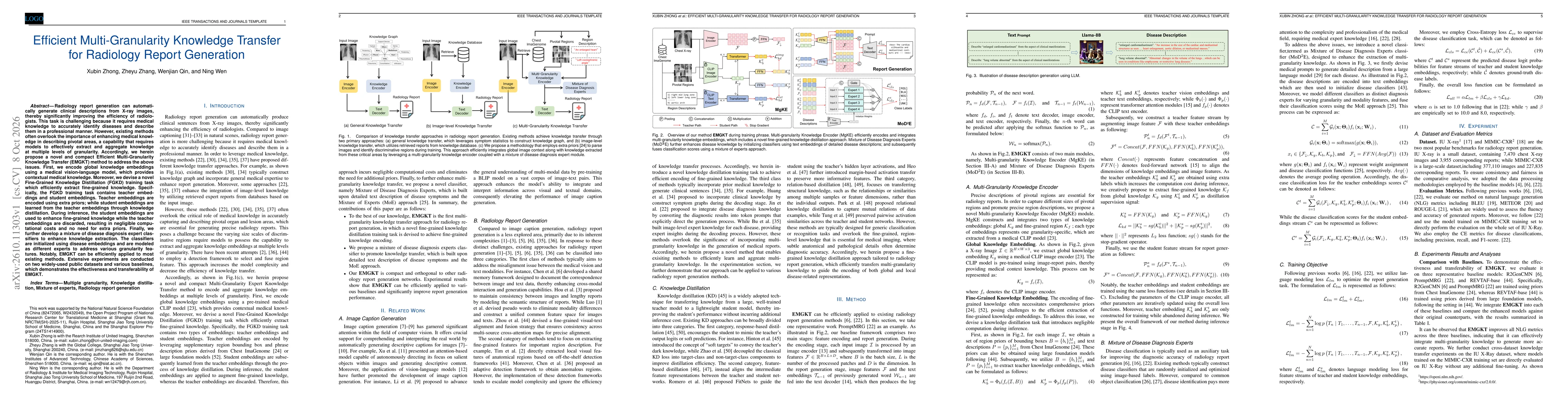 Thumbnail for Efficient Multi-Granularity Knowledge Transfer for Radiology Report Generation