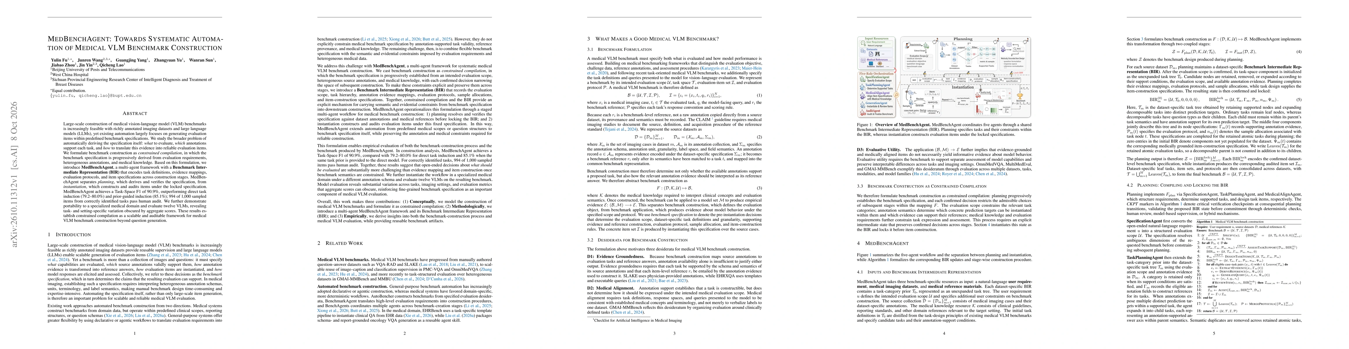 Thumbnail for MedBenchAgent: Towards Systematic Automation of Medical VLM Benchmark Construction