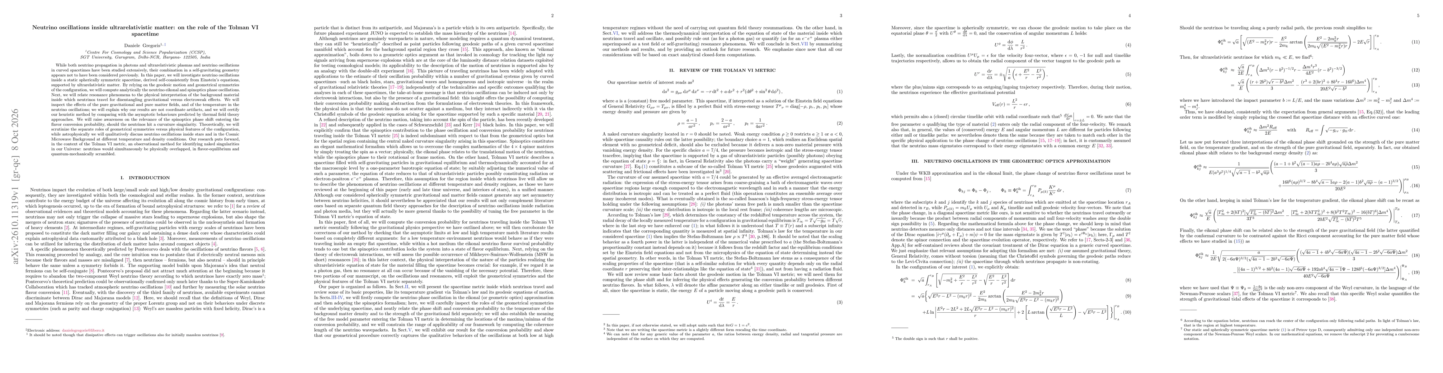 Thumbnail for Neutrino oscillations inside ultrarelativistic matter: on the role of the Tolman VI spacetime