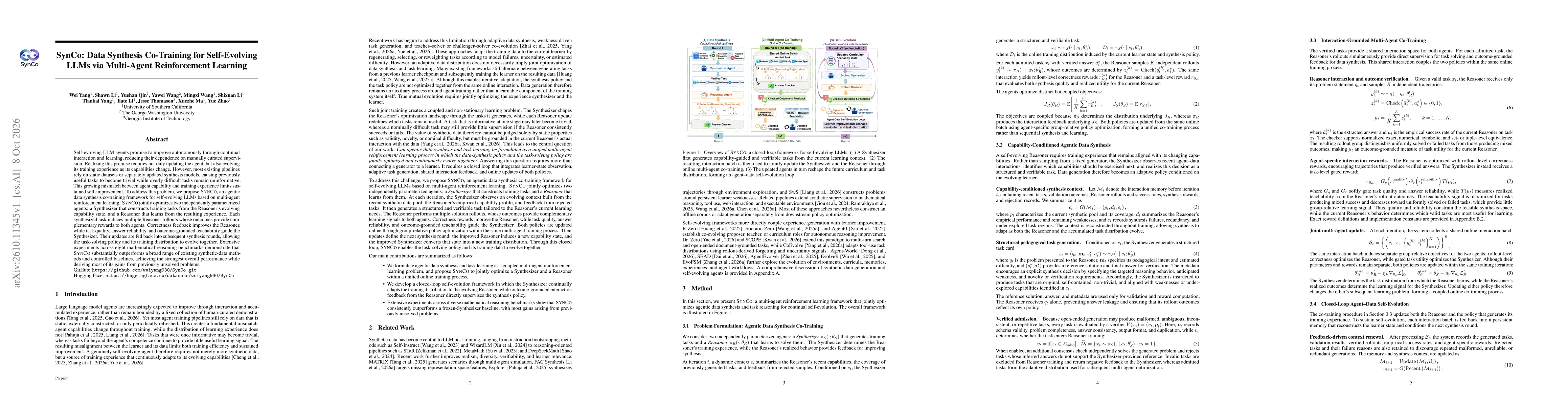 Thumbnail for SynCo: Data Synthesis Co-Training for Self-Evolving LLMs via Multi-Agent Reinforcement Learning
