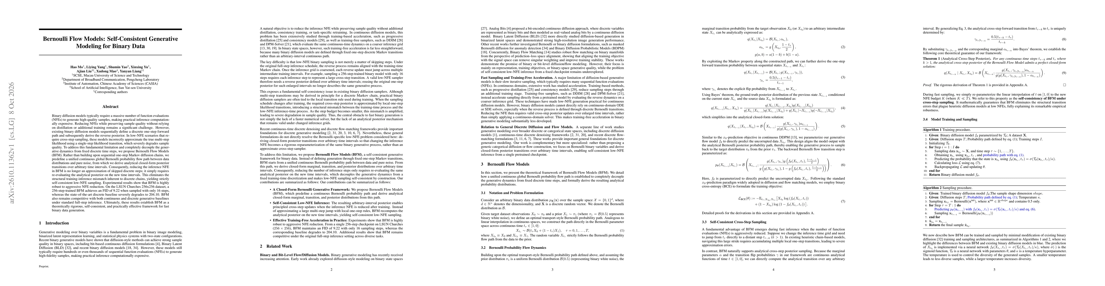 Thumbnail for Bernoulli Flow Models: Self-Consistent Generative Modeling for Binary Data