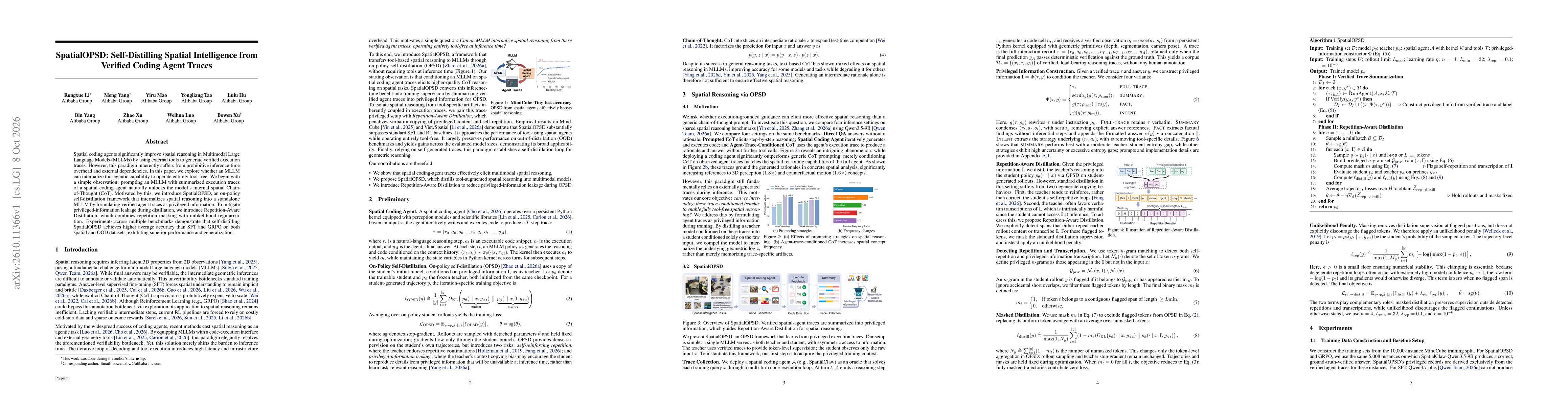Thumbnail for SpatialOPSD: Self-Distilling Spatial Intelligence from Verified Coding Agent Traces