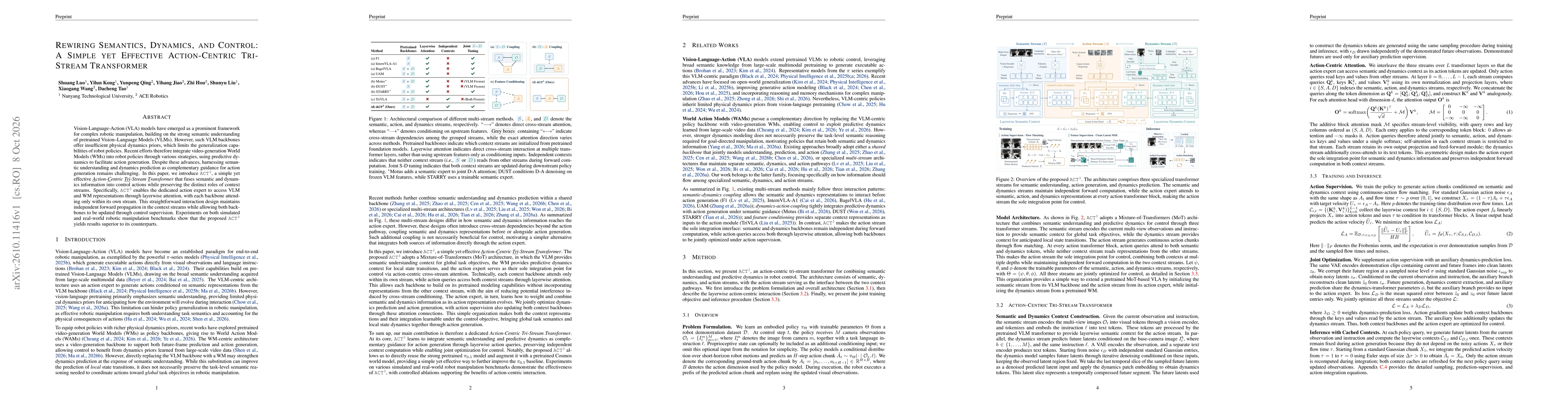 Thumbnail for Rewiring Semantics, Dynamics, and Control: A Simple yet Effective Action-Centric Tri-Stream Transformer