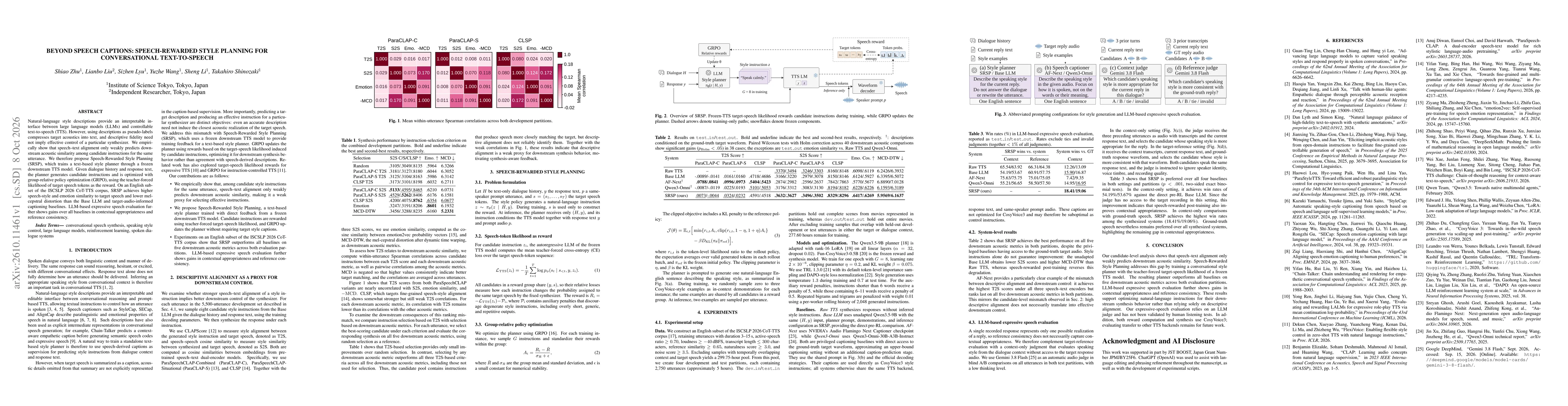 Thumbnail for Beyond Speech Captions: Speech-Rewarded Style Planning for Conversational Text-to-Speech