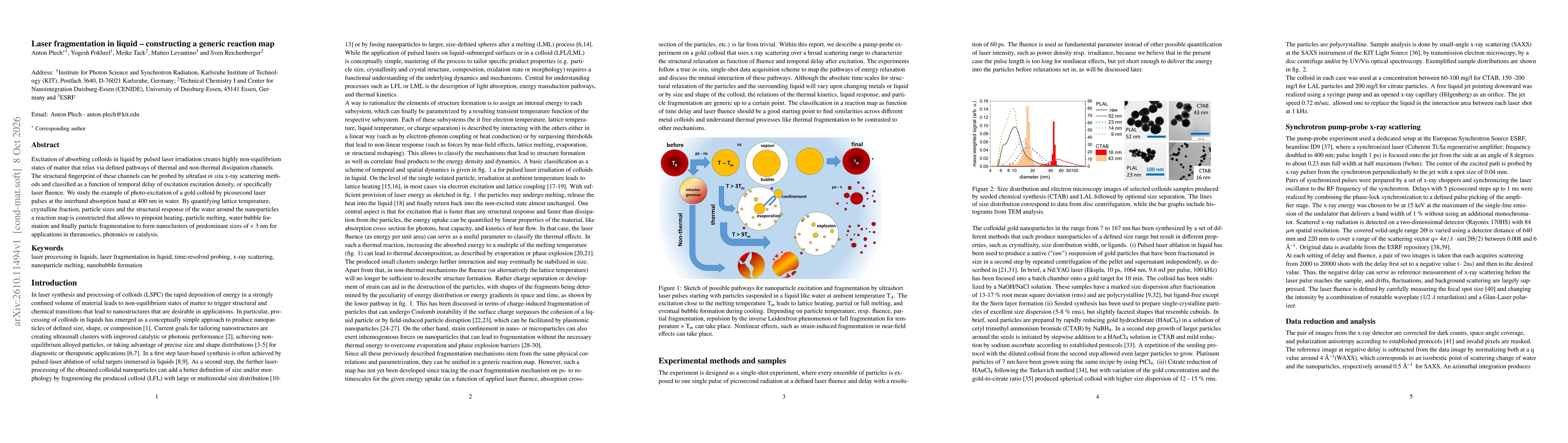 Thumbnail for Laser fragmentation in liquid - constructing a generic reaction map