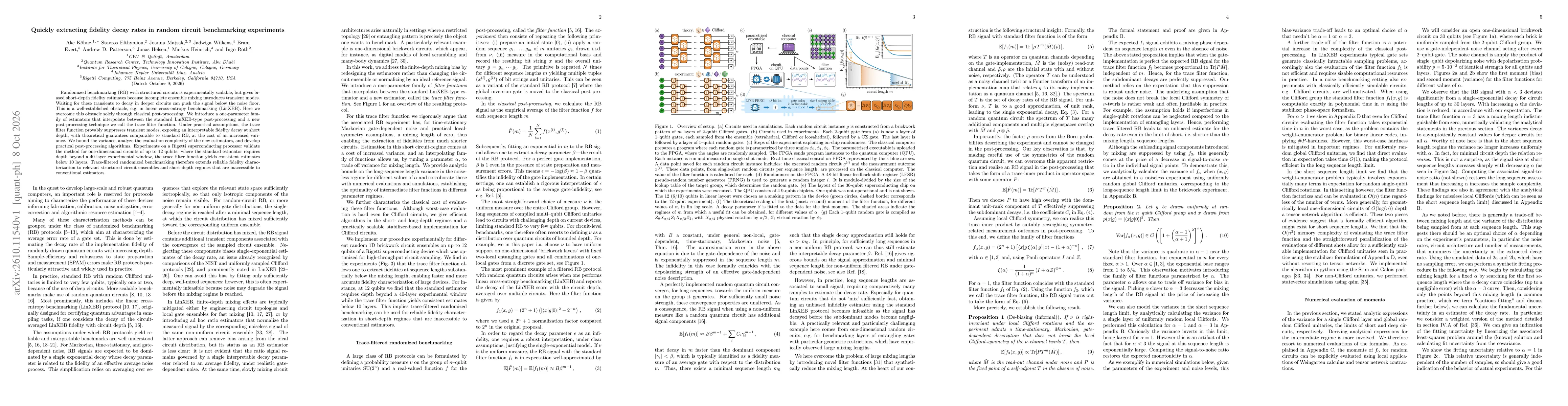 Thumbnail for Quickly extracting fidelity decay rates in random circuit benchmarking experiments