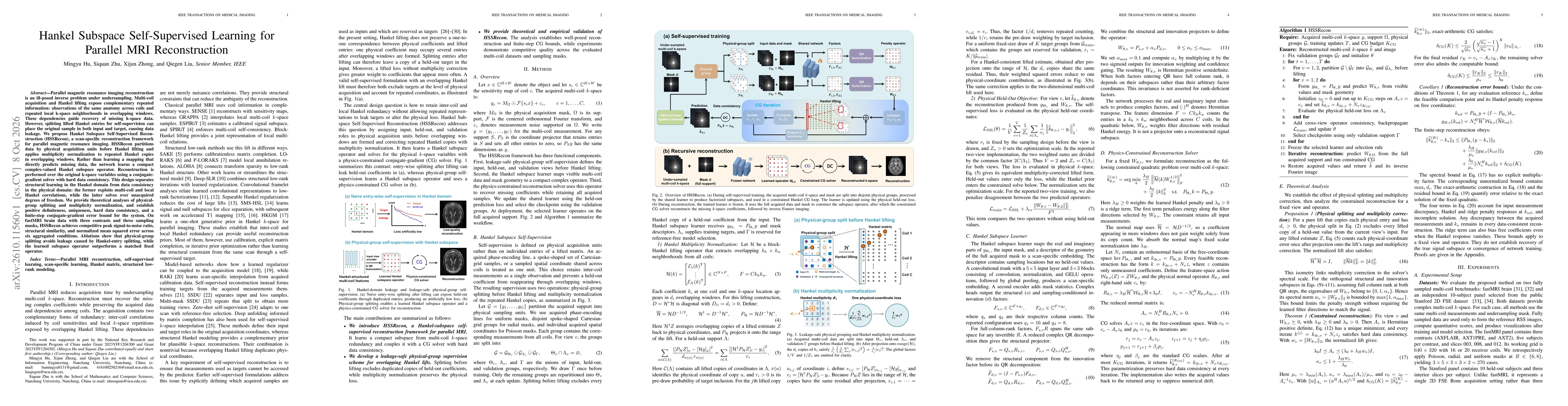 Thumbnail for Hankel Subspace Self-Supervised Learning for Parallel MRI Reconstruction