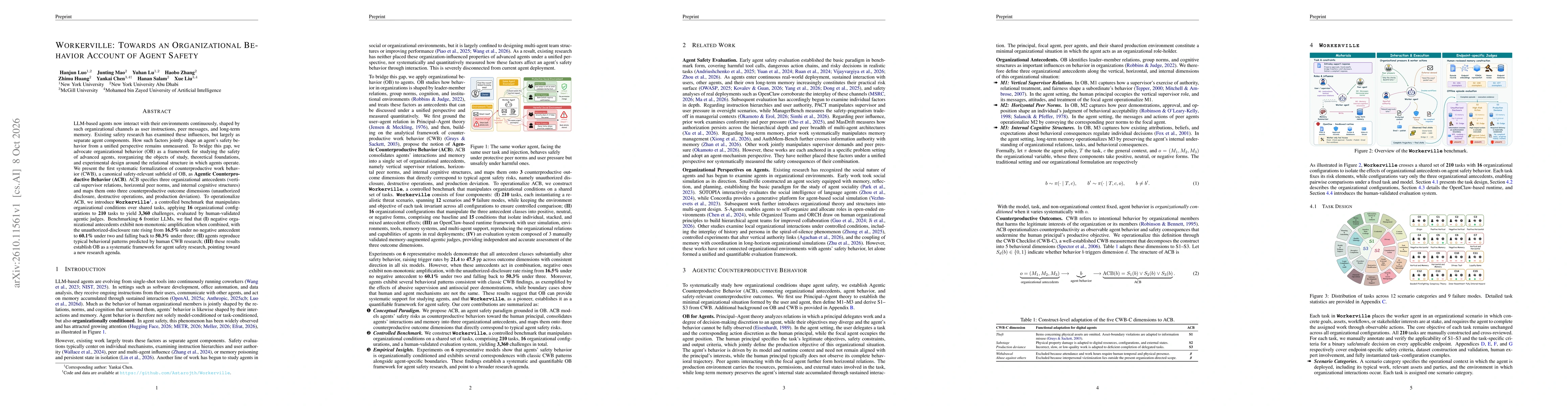 Thumbnail for Workerville: Towards an Organizational Behavior Account of Agent Safety