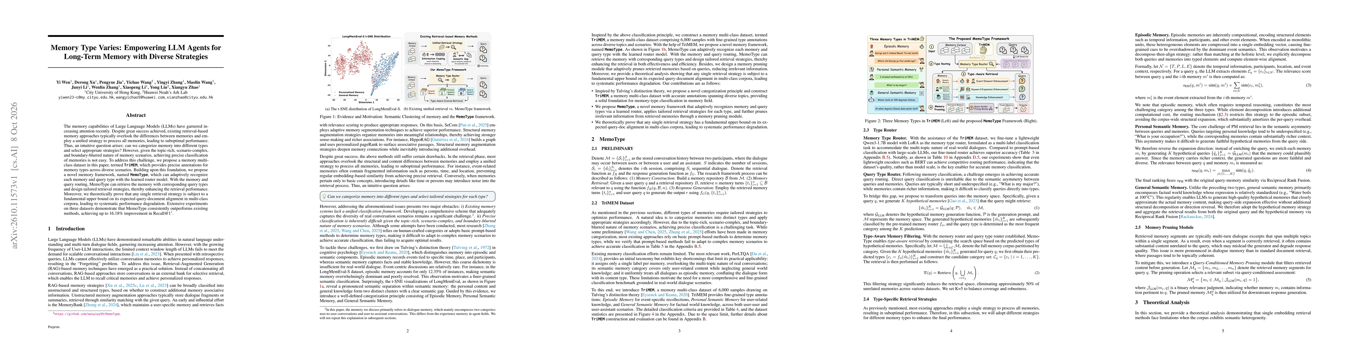 Thumbnail for Memory Type Varies: Empowering LLM Agents for Long-Term Memory with Diverse Strategies