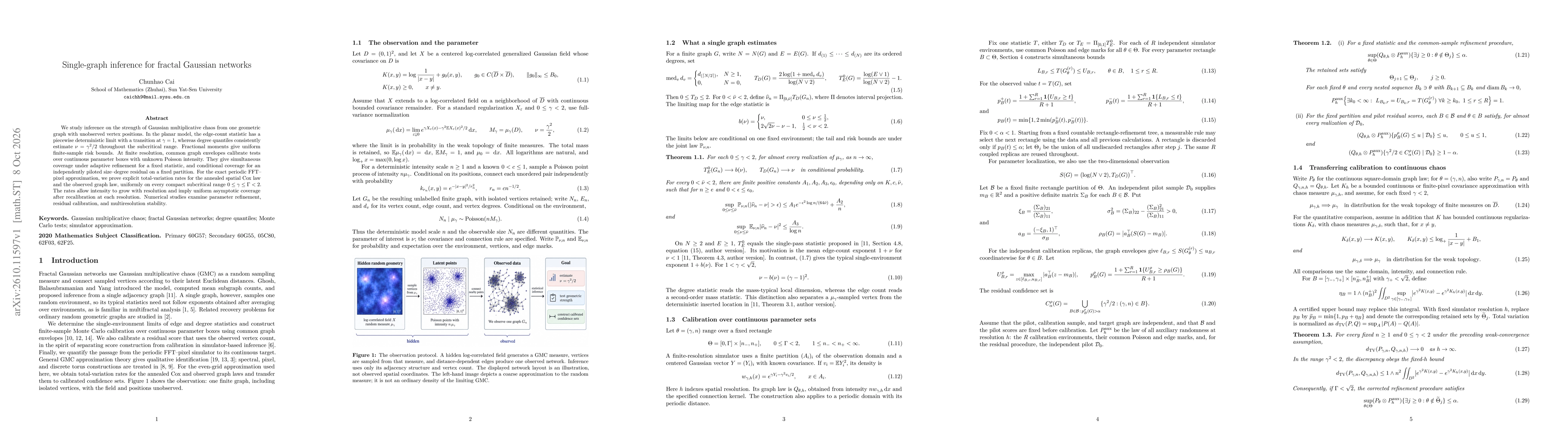 Thumbnail for Single-graph inference for fractal Gaussian networks