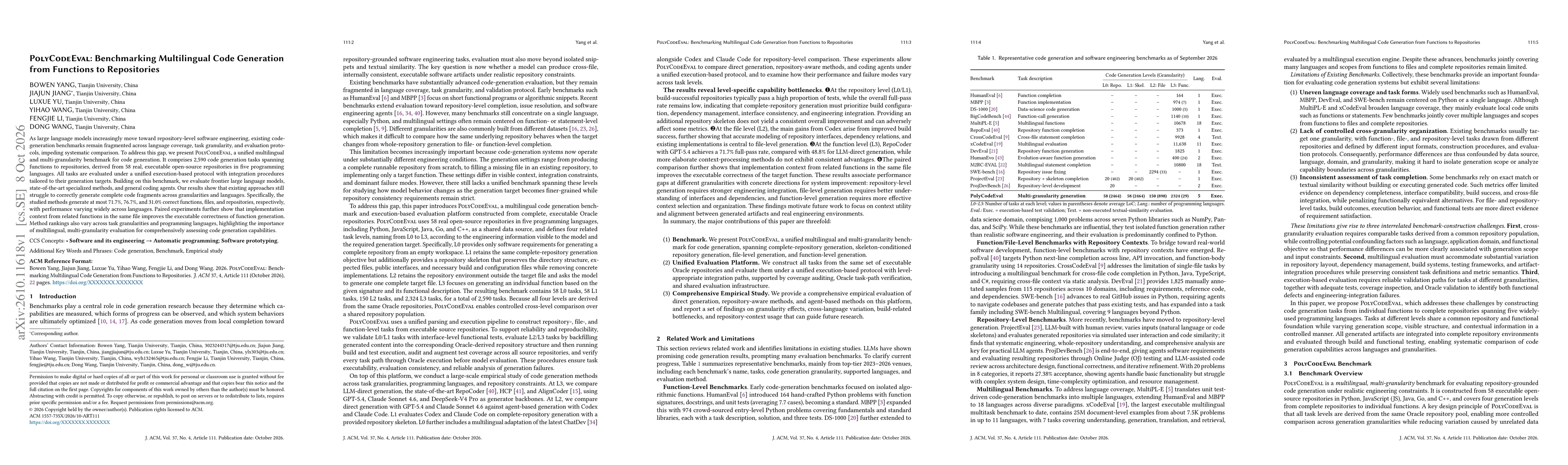 Thumbnail for PolyCodeEval: Benchmarking Multilingual Code Generation from Functions to Repositories