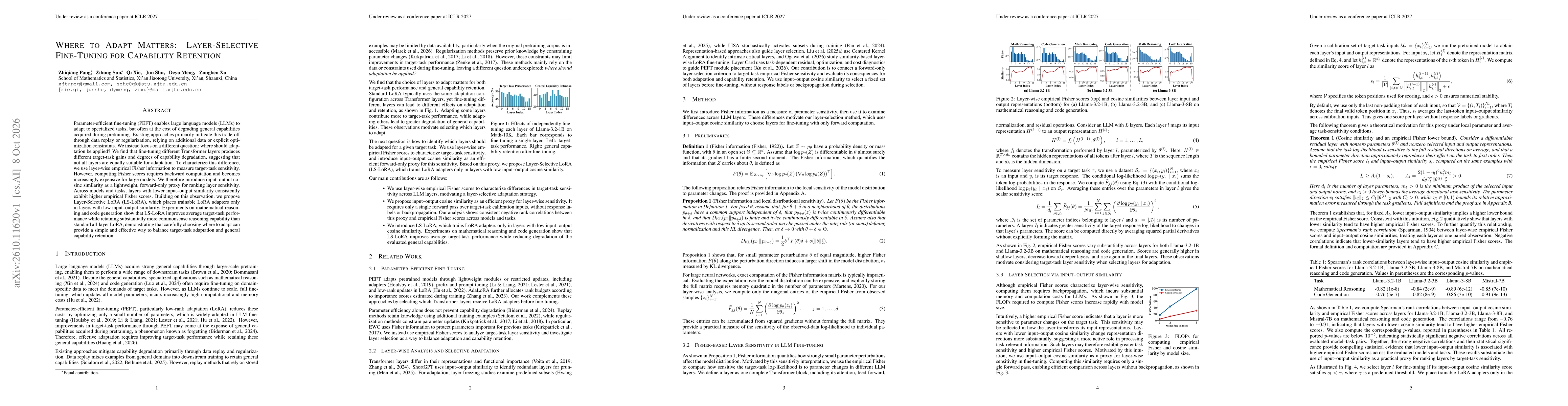 Thumbnail for Where to Adapt Matters: Layer-Selective Fine-Tuning for Capability Retention