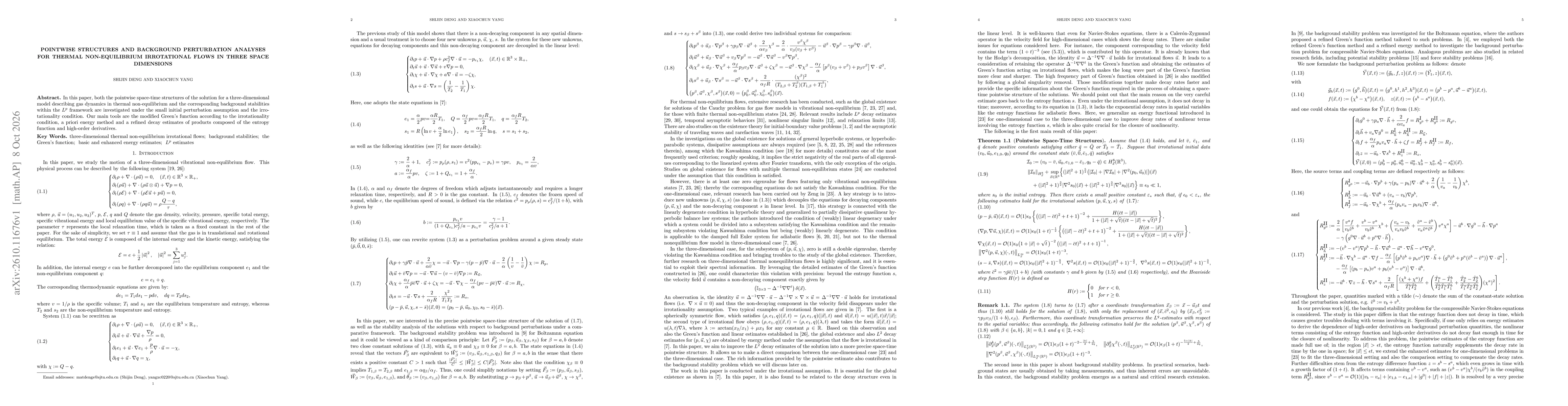 Thumbnail for Pointwise Structures and Background Perturbation Analyses for Thermal Non-equilibrium Irrotational Flows in Three Space Dimensions