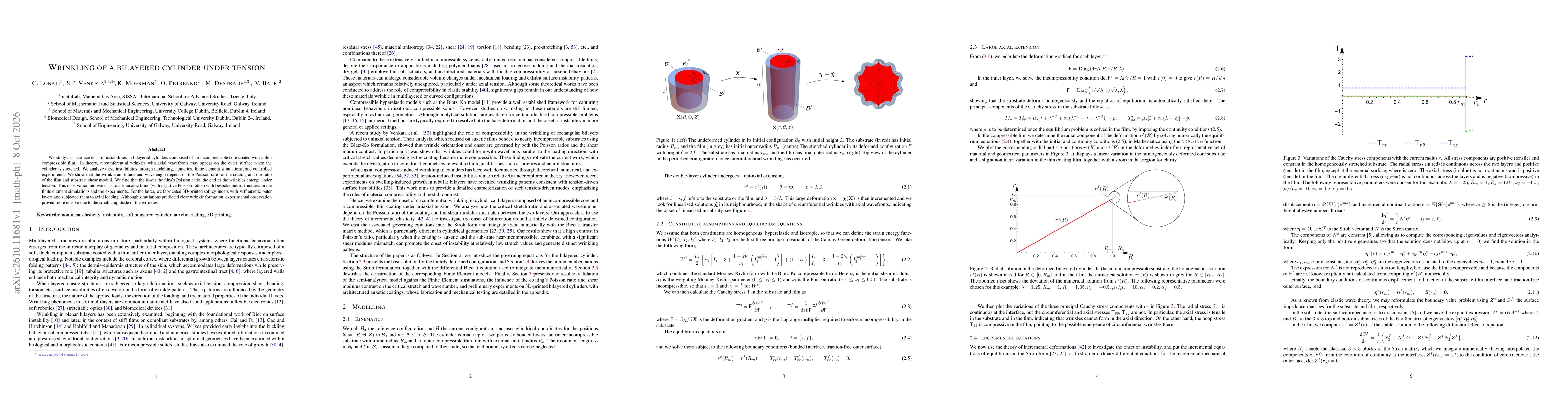 Thumbnail for Wrinkling of a bilayered cylinder under tension