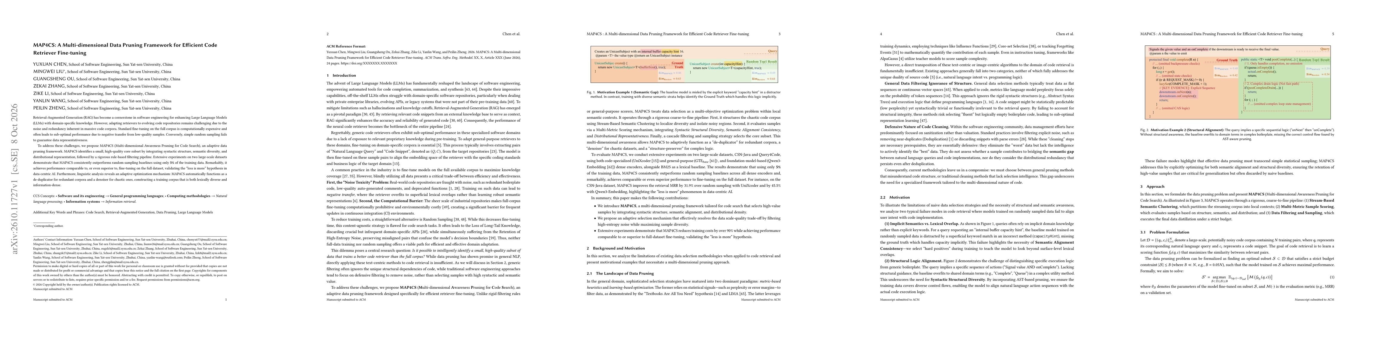 Thumbnail for MAP4CS: A Multi-dimensional Data Pruning Framework for Efficient Code Retriever Fine-tuning