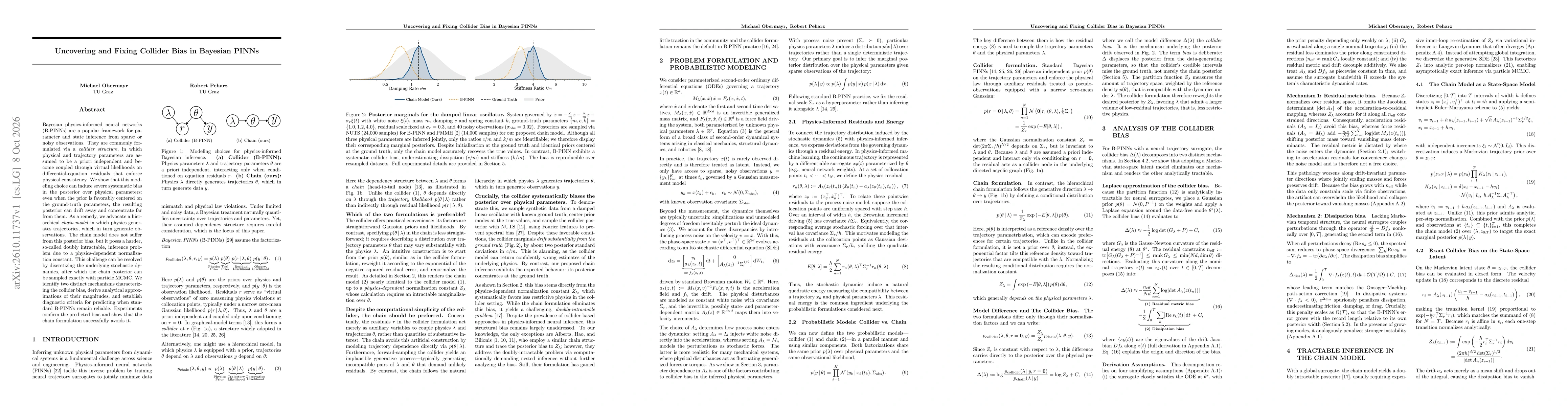 Thumbnail for Uncovering and Fixing Collider Bias in Bayesian PINNs