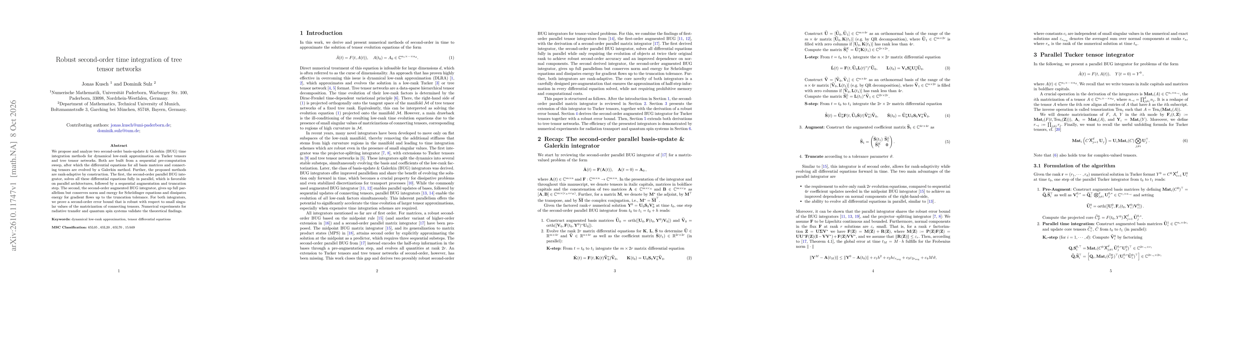 Thumbnail for Robust second-order time integration of tree tensor networks