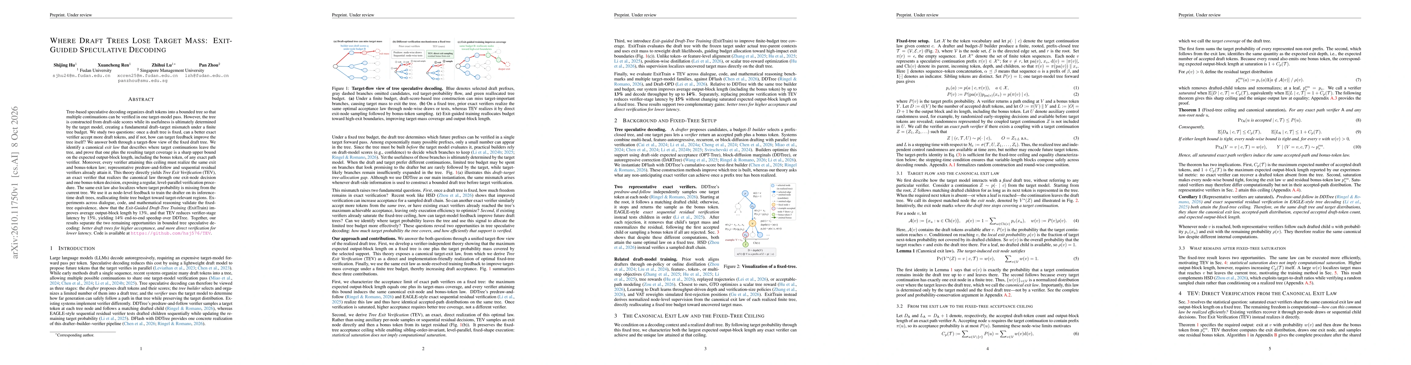 Thumbnail for Where Draft Trees Lose Target Mass: Exit-Guided Speculative Decoding