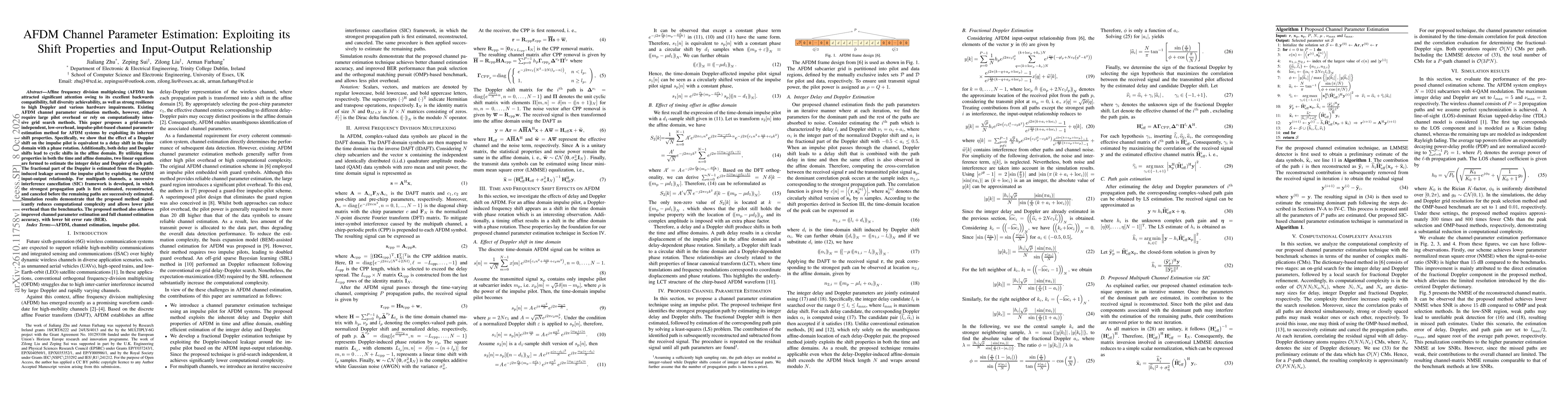 Thumbnail for AFDM Channel Parameter Estimation: Exploiting its Shift Properties and Input-Output Relationship