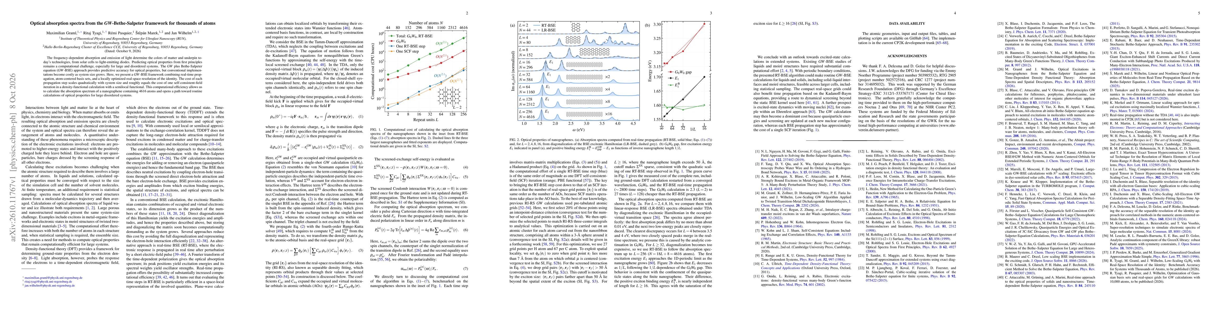 Thumbnail for Optical absorption spectra from the $GW$-Bethe-Salpeter framework for thousands of atoms