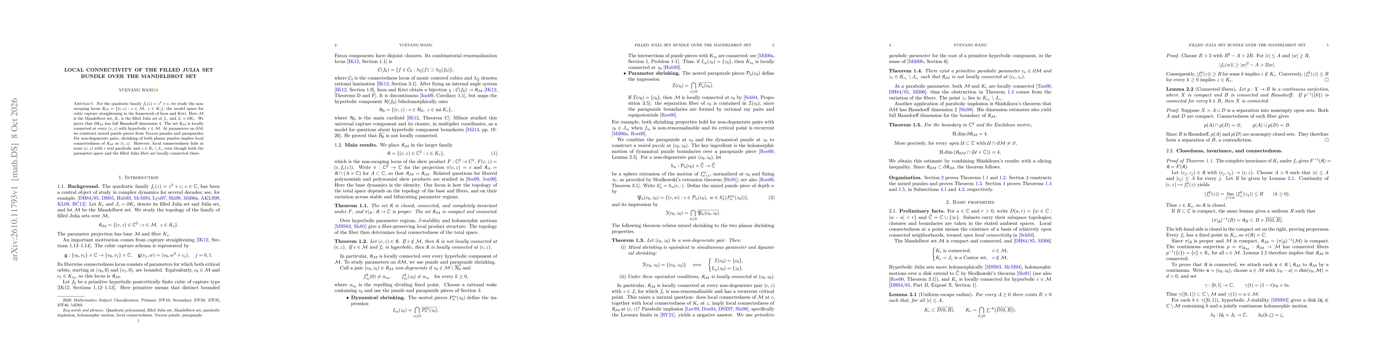 Thumbnail for Local Connectivity of the Filled Julia Set Bundle over the Mandelbrot Set