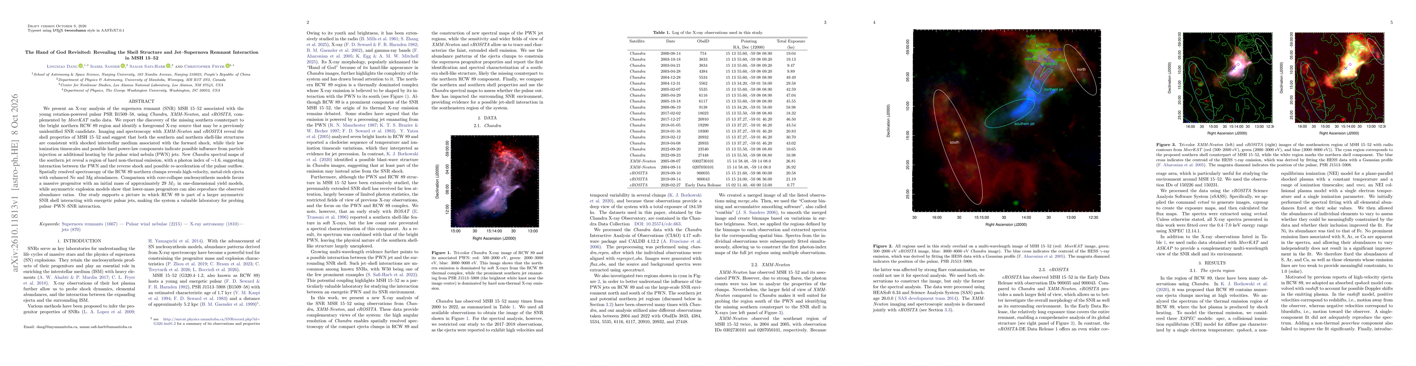 Thumbnail for The Hand of God Revisited: Revealing the Shell Structure and Jet-Supernova Remnant Interaction in MSH 15-52