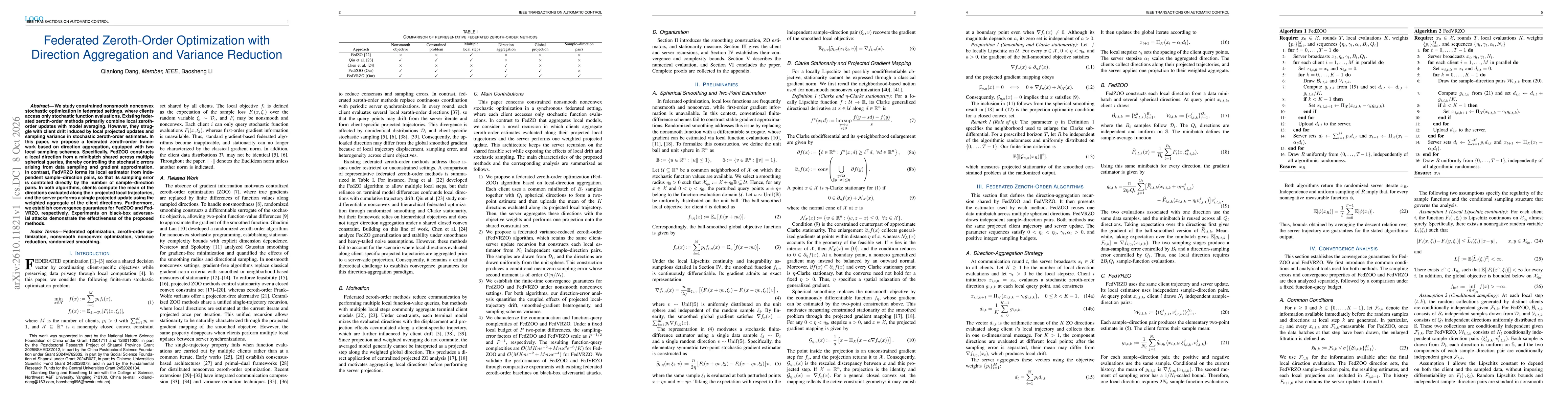 Thumbnail for Federated Zeroth-Order Optimization with Direction Aggregation and Variance Reduction